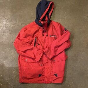 Vintage 80s Tommy Hilfiger Jacket Men‎ Large Full Zip Hooded Freedom America
